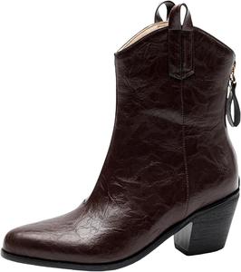 Ботильоны Челси с острым носком и ковбойским каблуком Klarmar, Brown 3