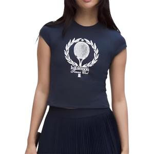 Женская футболка из органического хлопка Lululemon, синий/белый