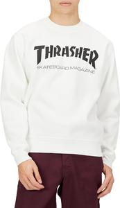 Мужская толстовка с круглым вырезом Slasher TH8401 (с логотипом бренда) в классическом стиле Thrasher, белый/черный