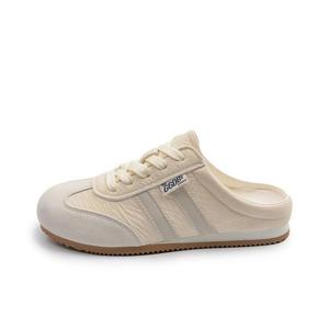 Резиновая подошва тихая устойчивая к истиранию закрытый носок тапочки women's VICTORIA&VERA, Ecru