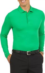 Ibkul Мужская рубашка-поло для гольфа с длинными рукавами современного кроя