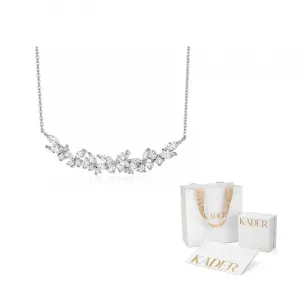 KADER Серебряное ожерелье с драгоценным камнем 925 пробы, женское, серебристо-белое