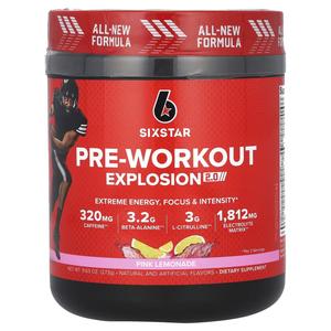 Pre-Workout Explosion 2.0, розовый лимонад, 9,63 унции (273 г) Sixstar