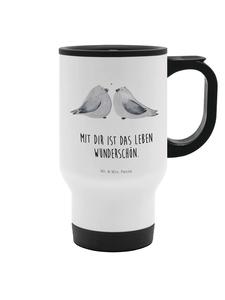 Mr. & Mrs. Panda Термос с надписью «Любовь горлиц» белого цвета