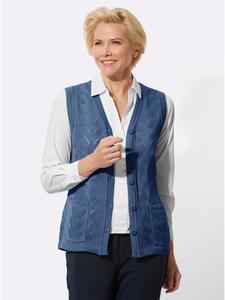WITT WEIDEN Вязаный жилет джинсово-синего цвета