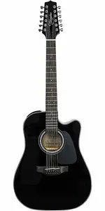 Takamine GD30CE-12 BLK 12-струнная акустическая гитара типа Dreadnought с вырезом, черная