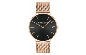 COACH Мужские часы кварцевый механизм ремешок из нержавеющей стали 41 мм черный циферблат