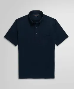 Однотонная рубашка-поло из хлопка и полиэстера пике с карманом Brooks Brothers, цвет Navy