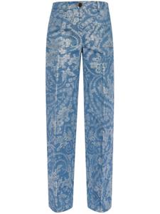 ETRO джинсы с цветочным принтом, синий