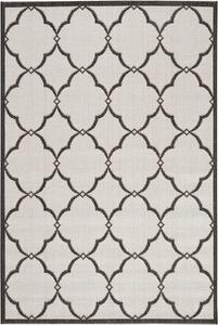 Ковер SAFAVIEH, 122 x 183 см, Linden Collection, Light Grey & Charcoal, Trellis Design, не линяет и прост в уходе, для помещений и улицы, можно стирать — идеально для патио, заднего двора, прихожей (LND125A)