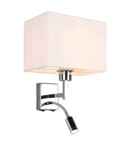 Настенный светильник MeineWunschleuchte Stoffschirm eckig Creme Weiß цвет cremeweiß/silber