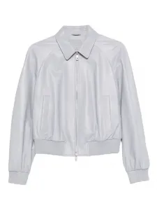 Кожаная куртка на молнии Desa 1972, серый