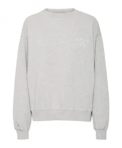 Серая меланжевая толстовка с круглым вырезом Ball, серый