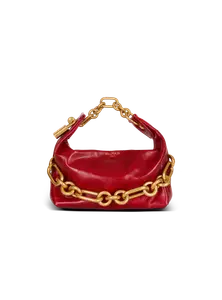 Мини-сумка Sync из телячьей кожи Balmain, бежевый/черный/красный