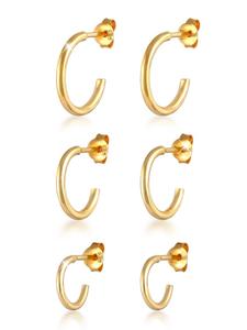 Elli Серьги из серебра 925 пробы с золотым покрытием