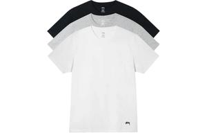 Футболка унисекс, комплект из 3 шт., черный + белый + серый Stussy, серый