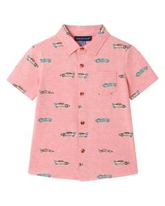 Andy & Evan Майка с принтом автомобиля вязаная на пуговицах, оранжевый