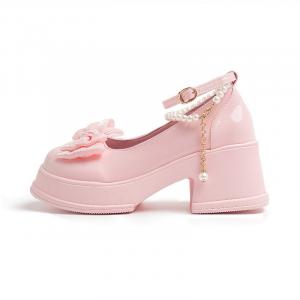 K KANGXUANAN Женские туфли Мэри Джейн на массивном каблуке розовые, цвет Pink