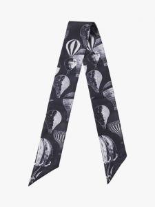 Шелковый шарф-шарф в стиле хот-эйр-баллун Aspinal of London, Black/White