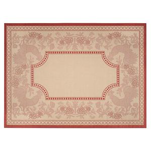 Внутренний и внешний коврик с изображением петуха во дворе Safavieh, красный, 61x366 см