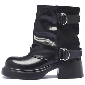 AGSDON Ботильоны женские, черно-коричневые