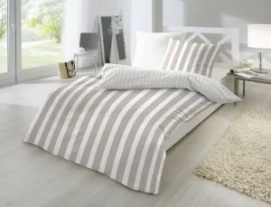 Постельное белье Hahn Home Textiles Percal Taupe Striped Size 155x220 cm Hahn Haustextilien