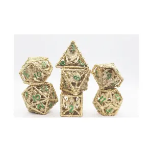 Полигональный набор Grim Scythe — золото (7), Dice Sets - Metal - Hollow