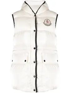 Дутый жилет Hera с капюшоном MONCLER, белый
