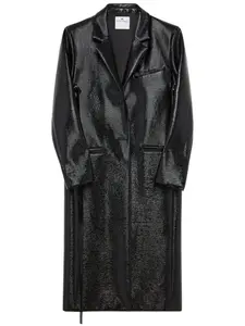 Виниловый тренч длины миди Courrèges, черный