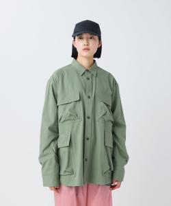 Куртка-рубашка TAKIBI с узором «в елочку»