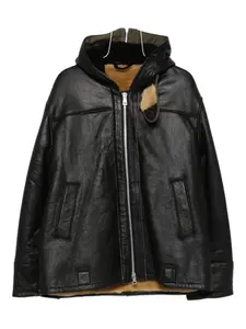 Кожаная куртка с капюшоном Blizzard OUR LEGACY, черный