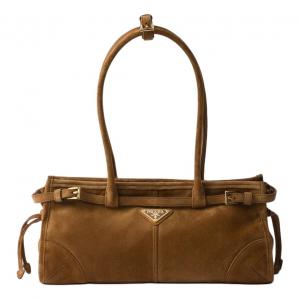 Средняя женская сумка PRADA Cinnamon с одним плечевым ремнем из замши