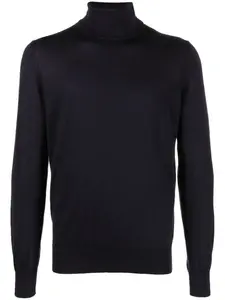 Джемпер из смесового кашемира с высоким воротником Zegna, синий