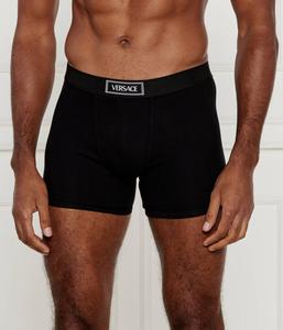 Трусы мужские Versace боксеры с логотипом бренда, черный