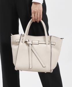 United base/итальянская сумка-тоут в форме лодочки из натуральной кожи с двусторонним узлом и лентой, цвет Ivory