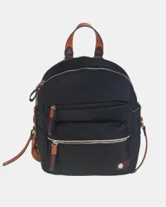 Черный нейлоновый рюкзак в сочетании с кожей Volum, чёрный