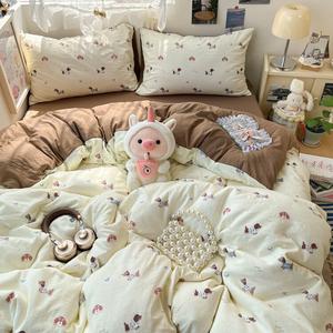 FUANNA Комплект постельного белья 4 предмета, пододеяльник 200x230 см, цвет La Chang Gou Gou, ткань класса A, мягкая, нежная, не скатывается