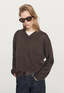Джемпер Massimo Dutti V-NECK, Mottled Dark Brown