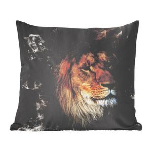 MuchoWow Декоративная подушка Диванная подушка Декоративная подушка для гостиной 50 x 50 см Лев - Дым - Животные - Наволочки - Украшение - Спальня, мультиколор