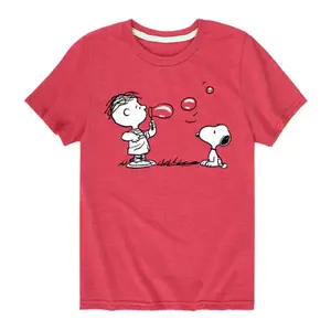 Футболка для мальчиков 8-20 лет с принтом "Арахис" и Снупи в пузырях Licensed Character, красный