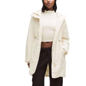 Lululemon Пальто женское Light Ivory White/LTIV с капюшоном Moderate