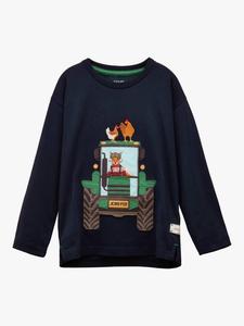 Детская хлопковая кофта с длинными рукавами Joules, Fox Tractor