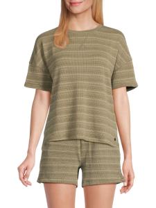 Футболка в полоску Heritage Andrew Marc, цвет Olive Combo