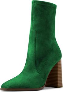 Женские ботильоны YDN с заостренным носком и высокой массивной подошвой, на высоком каблуке, с эластичной голенью, модные, сексуальные, для танцев и вечеринок, размеры US 4-15, Green