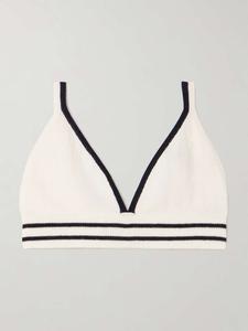 Полосатый кашемировый бюстгальтер-бралетт Allude, бежевый