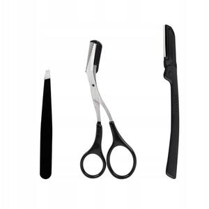 Набор для укладки бровей, ножницы, триммер, пинцет, Deni Carte, черный