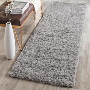 Ковер-дорожка SAFAVIEH, 72 x 244 см, Laguna Shag Collection, Silver, сплошной дизайн, без линьки и простой в уходе, идеально подходит для помещений с высокой проходимостью в гостиной, спальне (SGL303S)