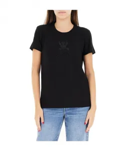 Элегантная черная футболка с круглым вырезом. Patrizia Pepe, черный