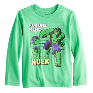 Футболка с длинными рукавами Jumping Beans Hulk Future Hero для мальчиков 4–8 лет, зеленый