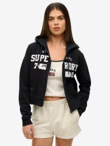Расслабленная укороченная худи с молнией Athletic Essentials Superdry, Eclipse Navy